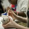 Art Therapy student painting.