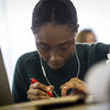 A Tyler architecture student working on a project.
