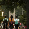 Temple's campus in the evening.