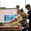 A Tyler printmaking student.