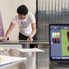 A Tyler printmaking student.