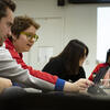 Design students in a class room.