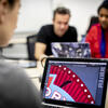 Design students working on computers.