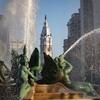 A fountain in Philadelphia by the Art Museum.