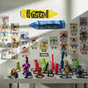 A collection of similar projects created by different elementary school students, all displayed together. Each project follows the same design or theme, reflecting individual interpretations and creativity, with slight variations in color or detail.