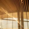 An abstract photo of Charles Library, focusing on unique architectural angles and shapes.