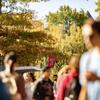 Students walking around Temple's campus.