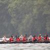 A Temple rowing team in a boat.
