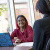 A Student smiling.