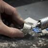 Metal material being carved.