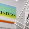 A canvas with the word "painting" written on it.
