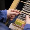 A student working with fibers material.