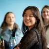 Students smiling at the camera
