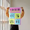 student holding poster for Tyler Create 2024 event