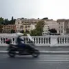 Motorcycle on a street in Rome